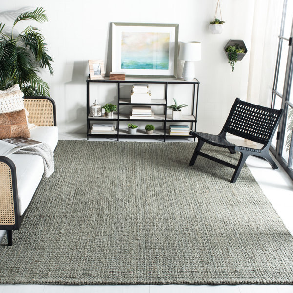 Highland Dunes Calidia Handmade Jute/Sisal Gray/Green Area Rug